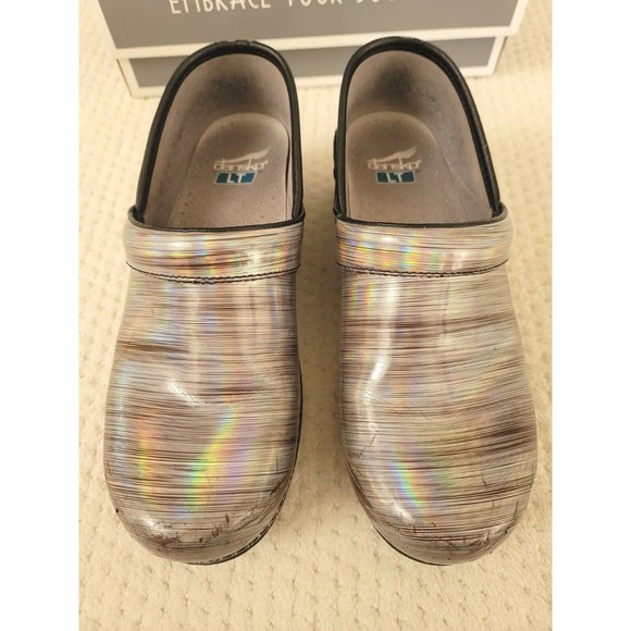DANSKO LT Pro Prism Metallic Patent Leather Nursing Clog Shoe  39 - Picture 2 of 9